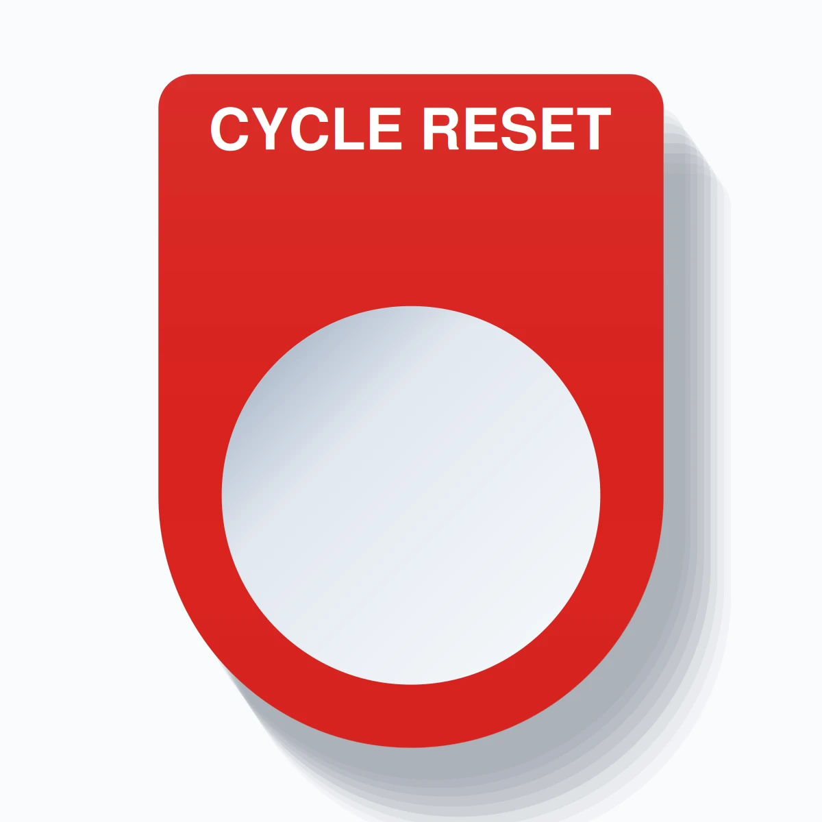 22mm Ring Tag – CYCLE RESET, Single-Line Slim, White on Red ...