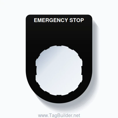 22mm Ring Tag – EMERGENCY STOP, Single-Line Slim, Schneider Electric ...