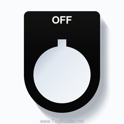 22mm Ring Tag – OFF, Single-Line Slim, Allen-Bradley Compatible, White ...