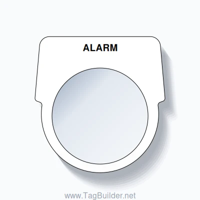 30mm Ring Tag – ALARM, Single-Line Harmony 9001K, Black on White ...
